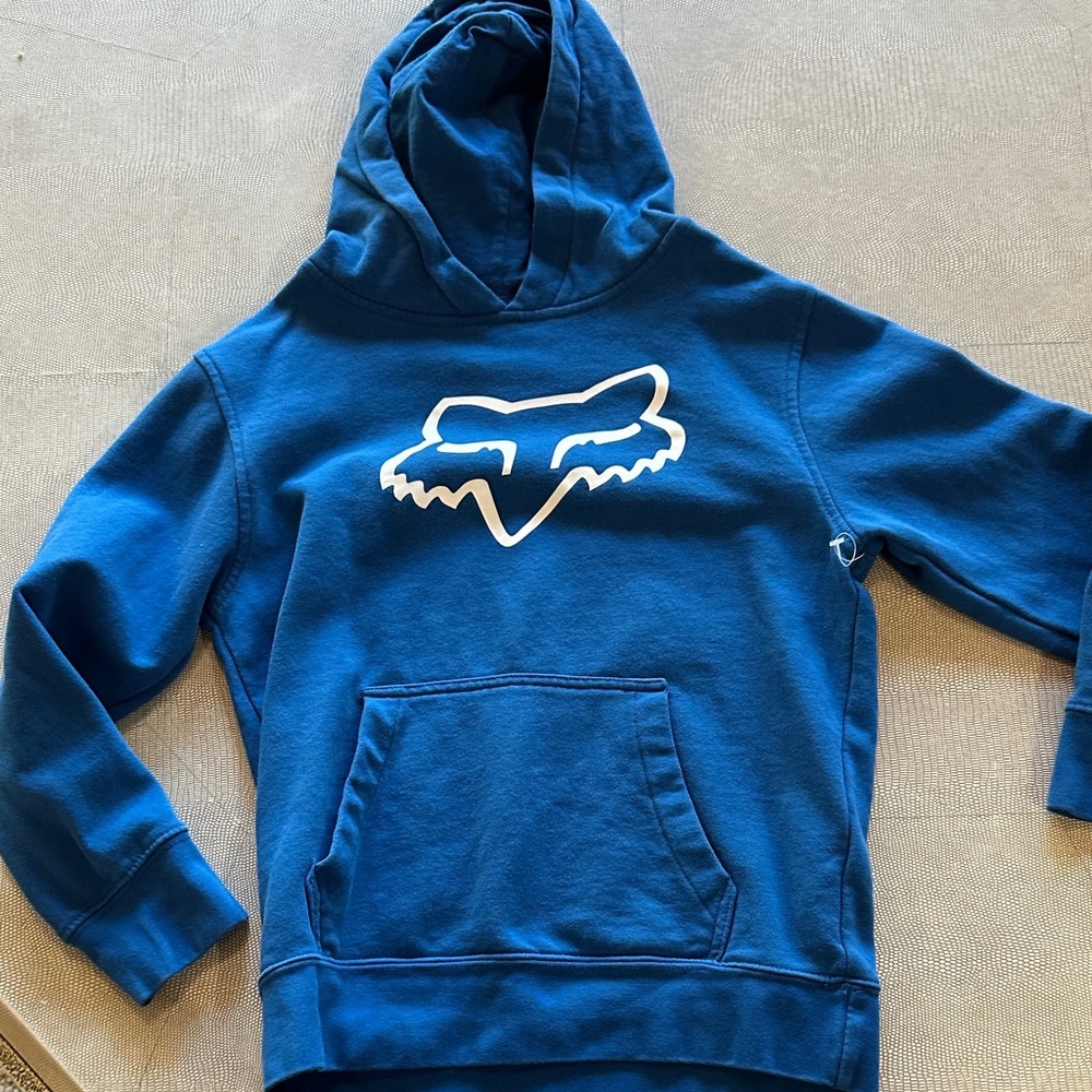 Fox Kids Deep Blue Hoodie with Bold Logo